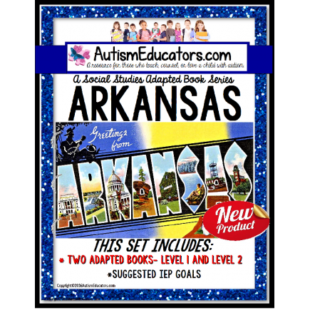 ARKANSAS State Symbols ADAPTED BOOK for Special Education and Autism